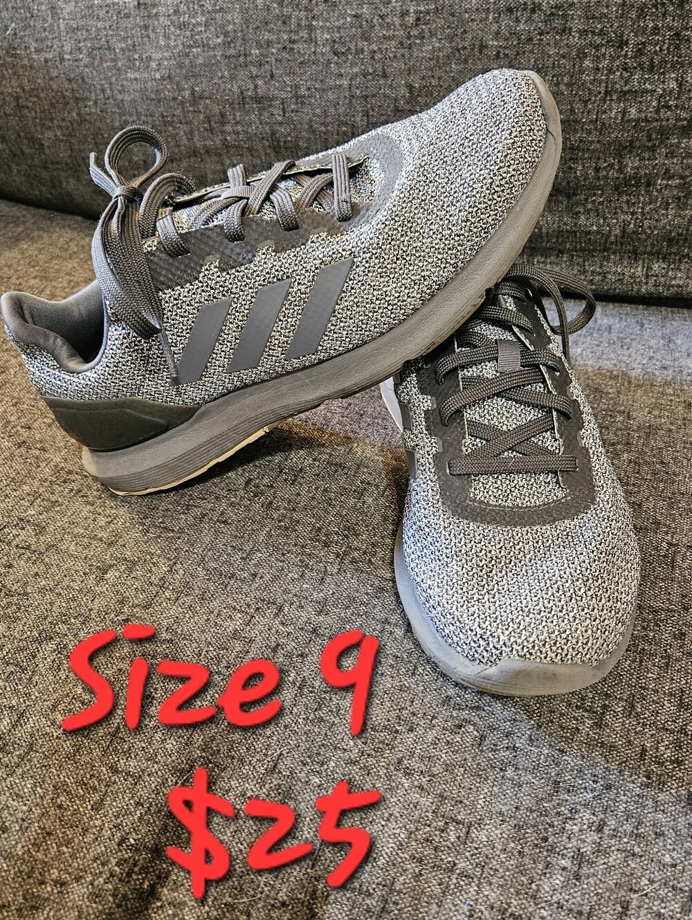 adidas Gray Knit Running Shoes